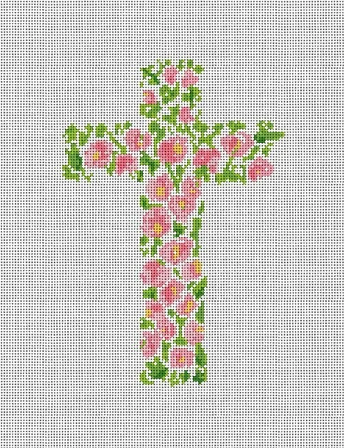 Camilla Moss Hollyhock Cross Canvas