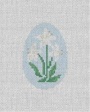 Camilla Moss White Lilly Egg Canvas